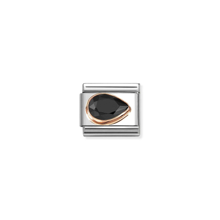 Nomination Composable Classic   Unisex  Link Black CZ Drop