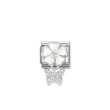 Nomination Composable Classic   Unisex   Link White flower with butterfly