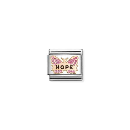 Nomination Composable Classic   Unisex   Link Fuchsia Butterfly Hope