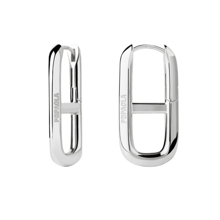 PDPAOLA Essentials _Texas silver hoops  Γυναικεία Σκουλαρίκια