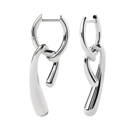 PDPAOLA Twist _Twist silver hoops  Γυναικεία Σκουλαρίκια