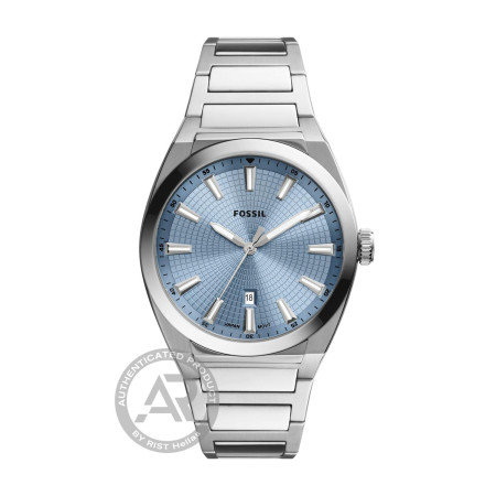 Fossil Everett Stainless Steel / Blue Ανδρικό 