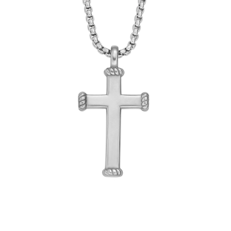 Fossil Jewelry Stainless Steel Cross Men`s Necklace