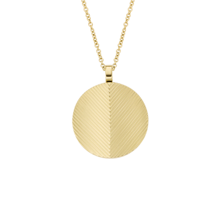 Fossil Harlow Linear Texture Gold-Tone Stainless Steel  Γυναικείο Κολιέ