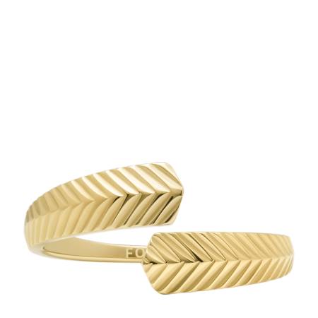 Fossil Heritage Linear Texture Gold-Tone Stainless Steel  Γυναικείο Δαχτυλίδι