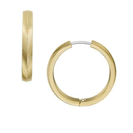 Fossil Heritage Linear Texture Gold-Tone Stainless Steel  Γυναικεία Σκουλαρίκια