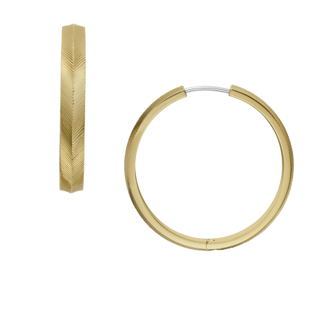 Fossil Heritage Linear Texture Gold-Tone Stainless Steel  Γυναικεία Σκουλαρίκια