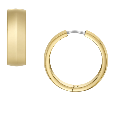 Fossil Heritage Gold-Tone Stainless Steel Hoop  Γυναικεία Σκουλαρίκια