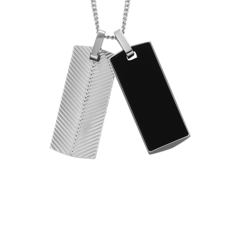 Fossil Harlow Linear Texture Black Onyx  Ανδρικό Κολιέ
