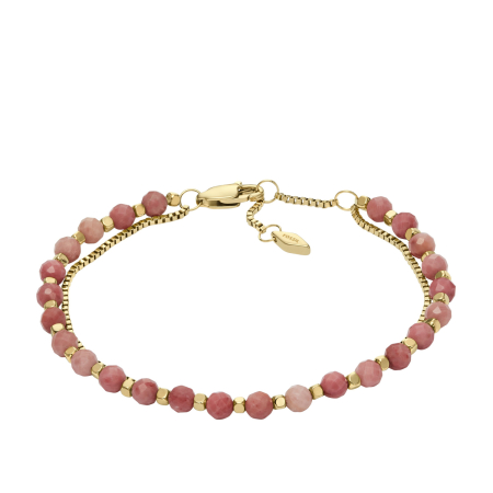 Fossil All Stacked Up Pink Rhodochrosite  Ladies`  Bracelet