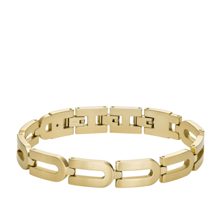 Fossil Heritage D-Link Chain Gold-Tone  Unisex   Bracelet
