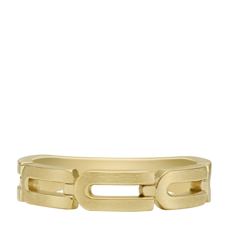 Fossil Heritage D-Link Chain Gold-Tone  Unisex   Ring