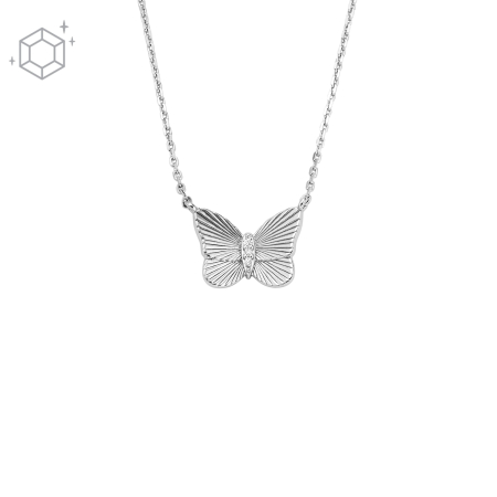 Fossil Sterling Sterling Silver Butterfly Ladies` Necklace