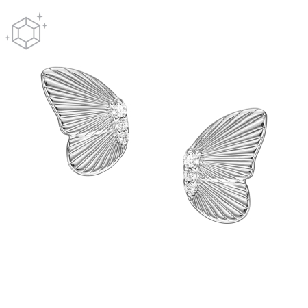Fossil Sterling Sterling Silver Butterfly Γυναικεία Σκουλαρίκια