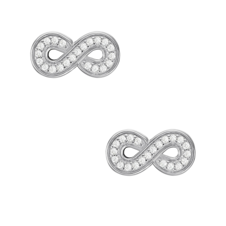 Fossil Infinity Sterling Silver  Ladies`  Earrings