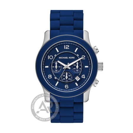 Michael Kors Runway Navy Silicone-Wrapped Stainless Steel Men`s Chronograph