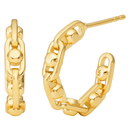 Michael Kors Astor Link 14K Gold Sterling Silver  Ladies`  Earrings