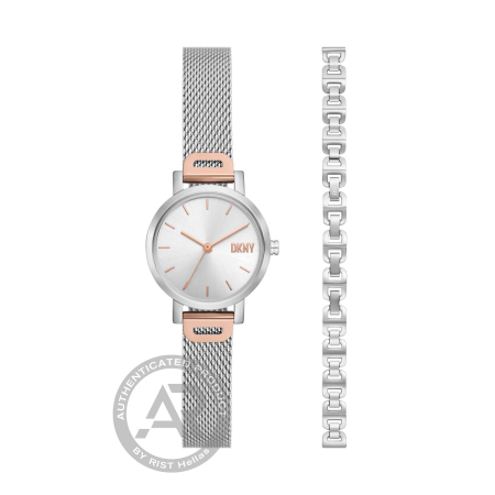 DKNY Soho Stainless Steel Mesh and Bracelet Set Ladies`  