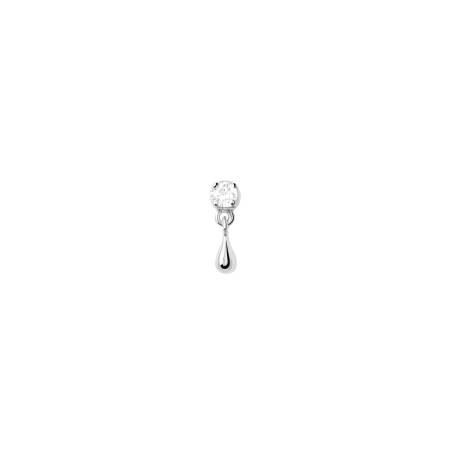 PDPAOLA Essentials Water Silver Ladies` Single Earring