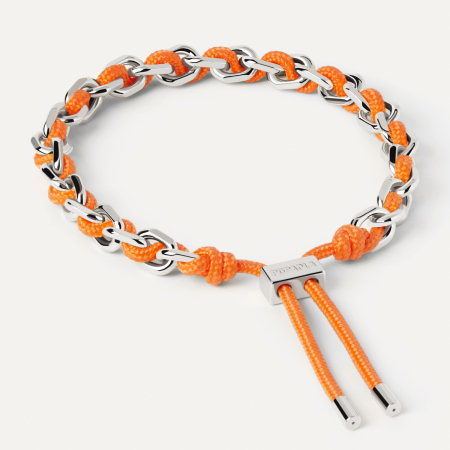 PDPAOLA The Rope Tangerine Adjustable Rope Silver Unisex  Βραχιόλι