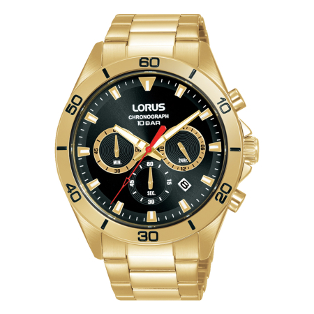 LORUS Sports Gold-Tone Stainless Steel  Men`s Chronograph 