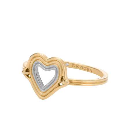 Skagen Kariana Two-Tone Stainless Steel Heart Ladies` Ring