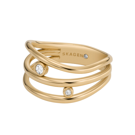 Skagen Kariana Waves Gold-Tone Stainless Steel  Γυναικείο Δαχτυλίδι