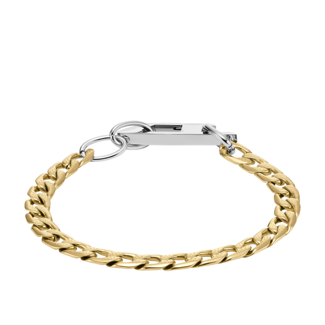 ★DIESEL★ D Logo Two-Tone Chain Bracelet DX1437931 DIESEL Steel D Logo Two-Tone Stainless Steel Chain Men`s