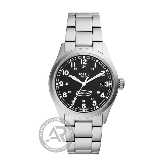 Fossil Defender Solar Powered Stainless Steel Men s