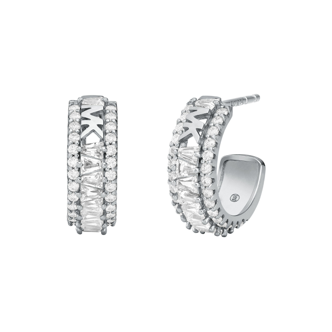 Michael Kors Brilliance Sterling Silver Hoop Ladies Earrings
