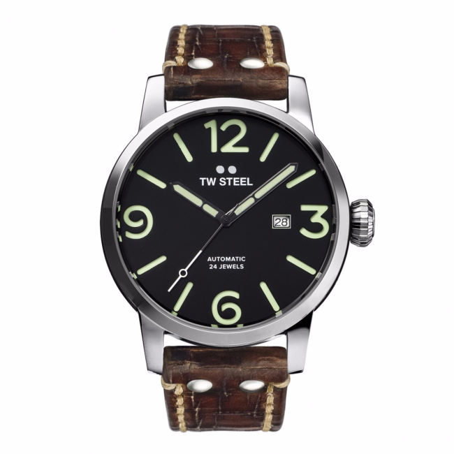 TW Steel Maverick Orologio Unisex 48 Mm - Quarz Analogico Con Cinturino In Pelle E Cassa In Acciaio 316L - 10 ATM